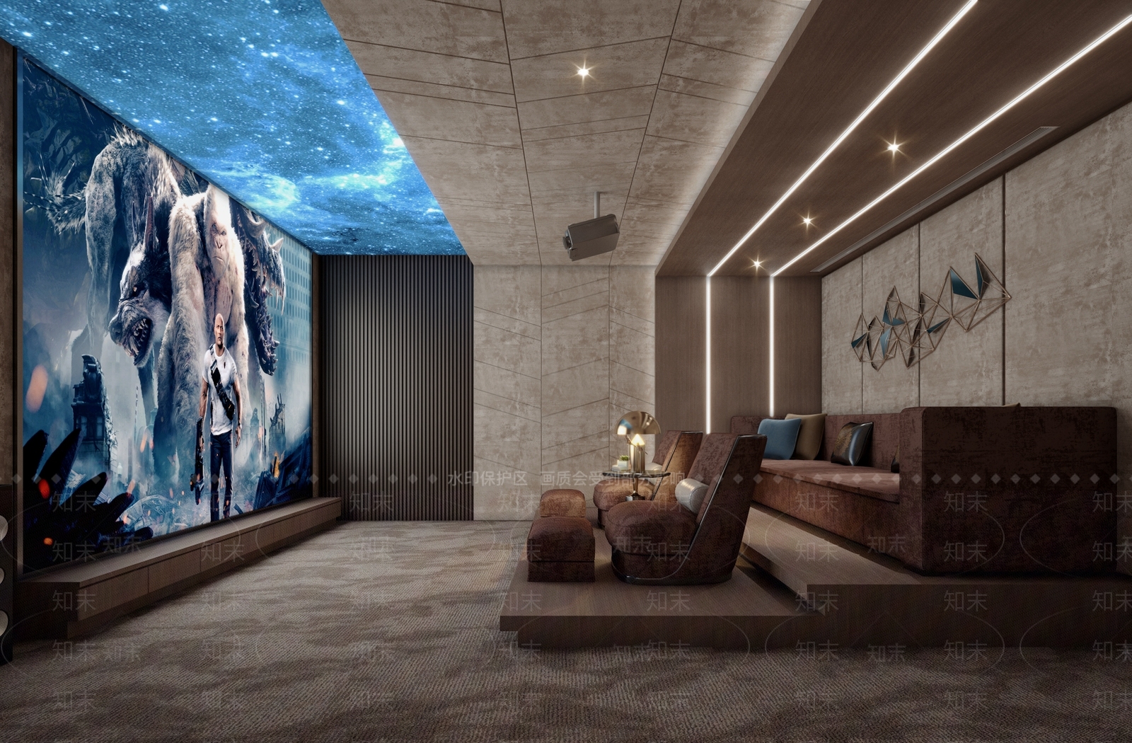 现代私人影院3D模型下载【ID:885298970】