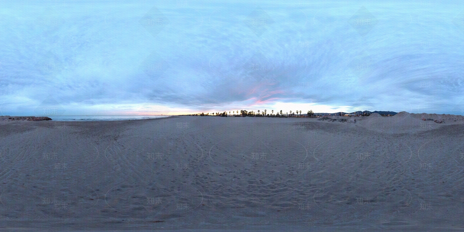 HDRI多云海滩全景天空贴图下载【ID:185311937】