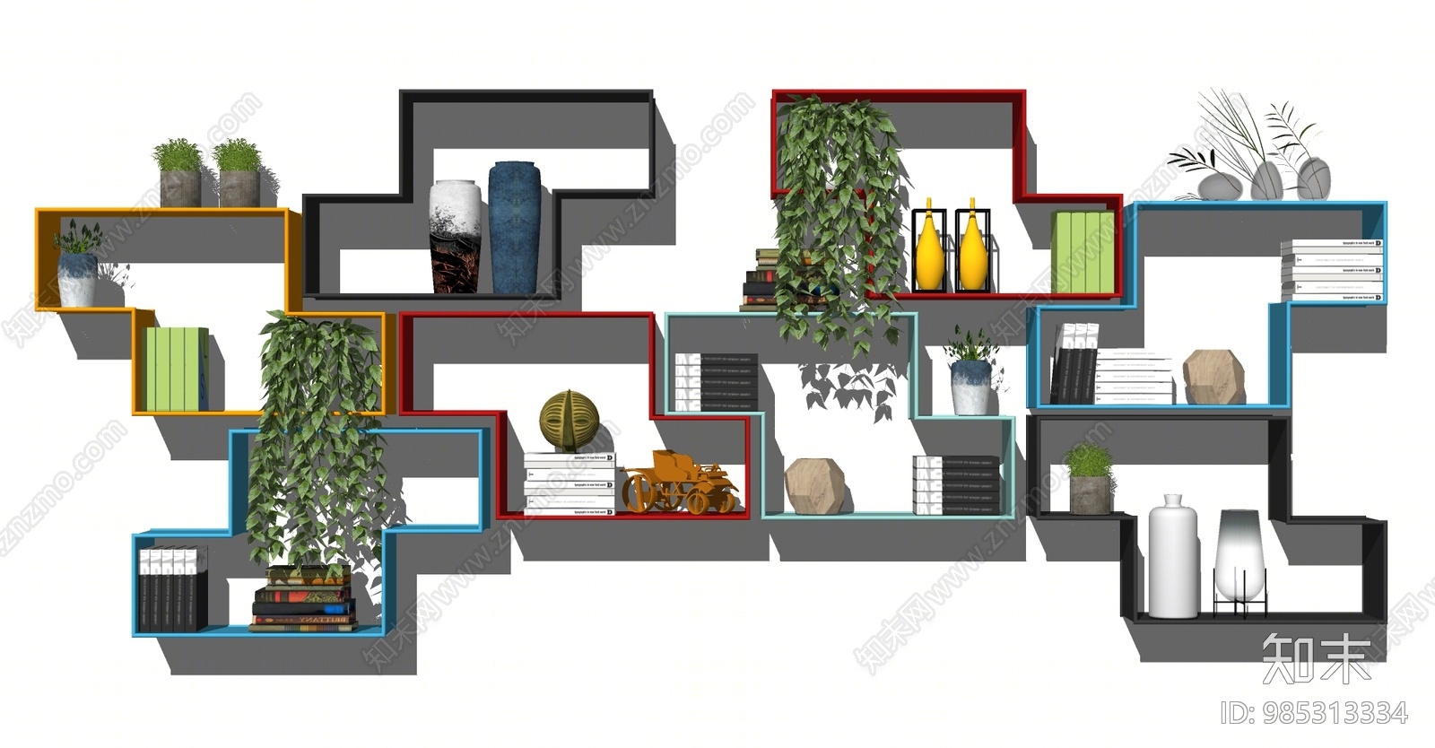 现代装饰架SU模型下载【ID:985313334】