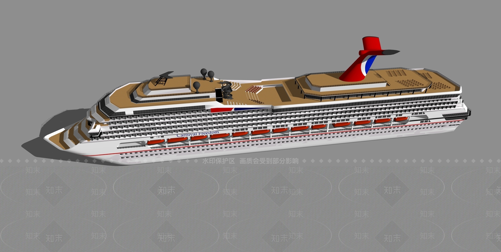 现代轮船SU模型下载【ID:885325458】