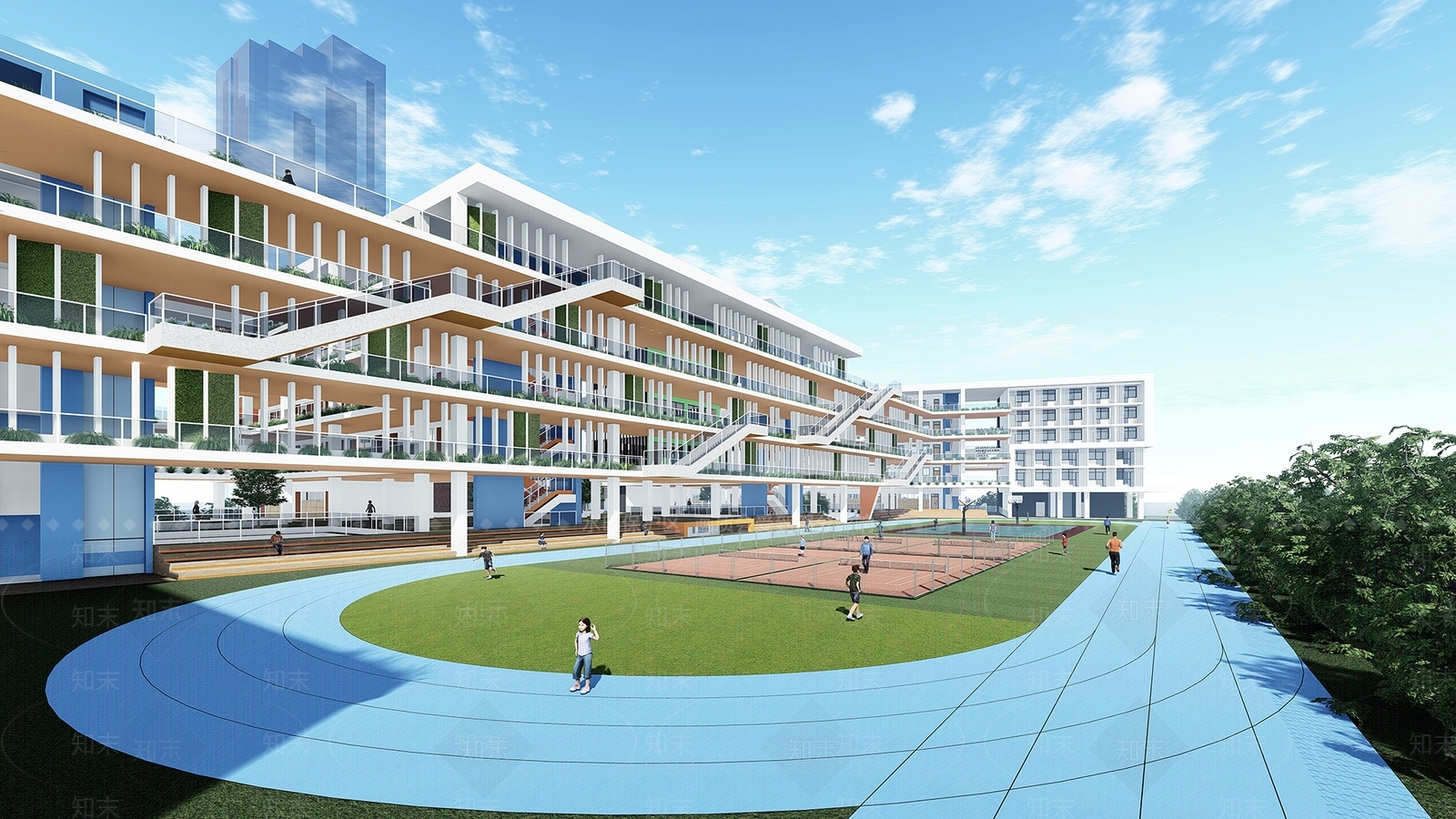 现代小学SU模型下载【ID:885327260】