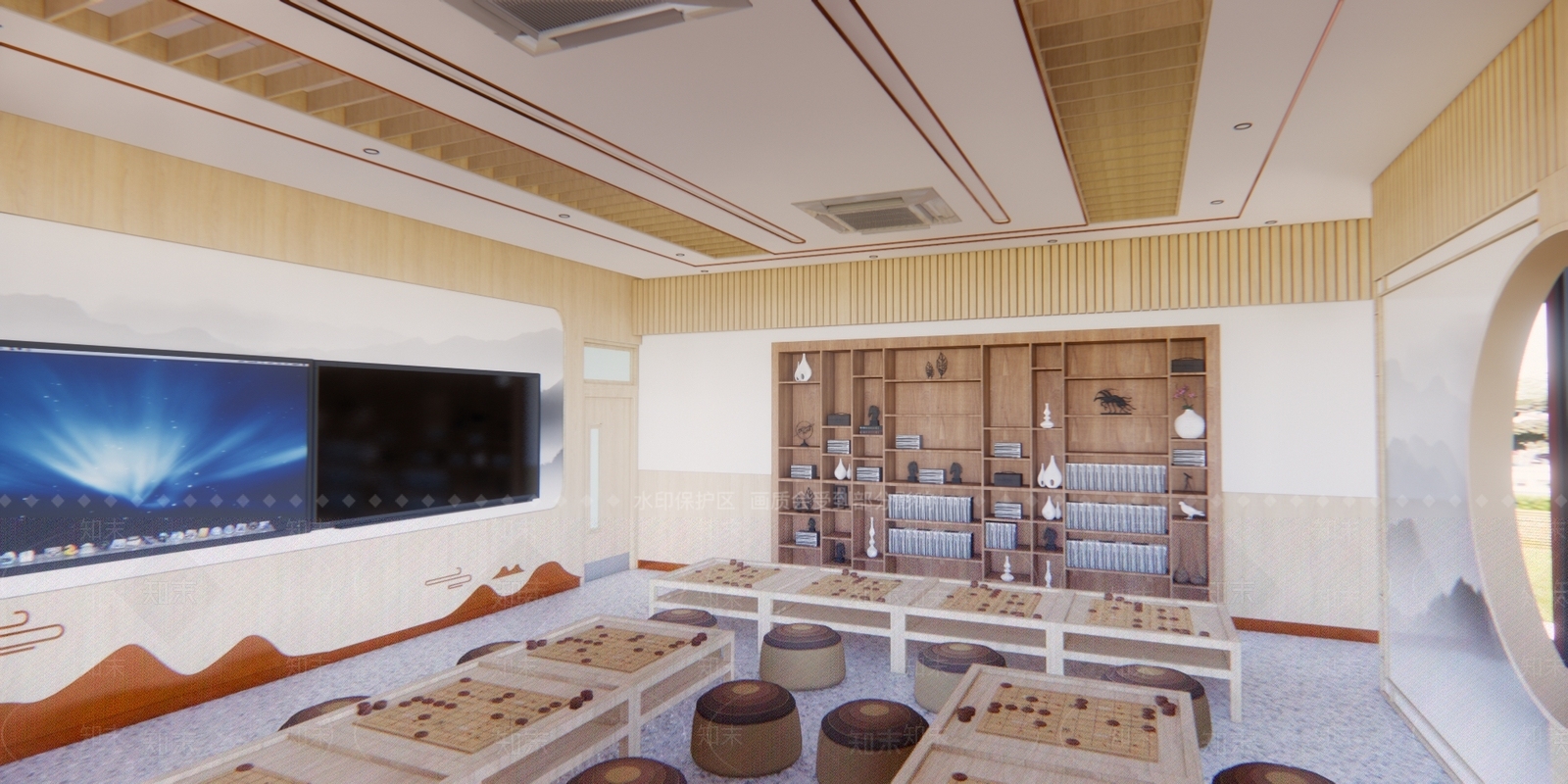 新中式象棋室SU模型下载【ID:592152370】