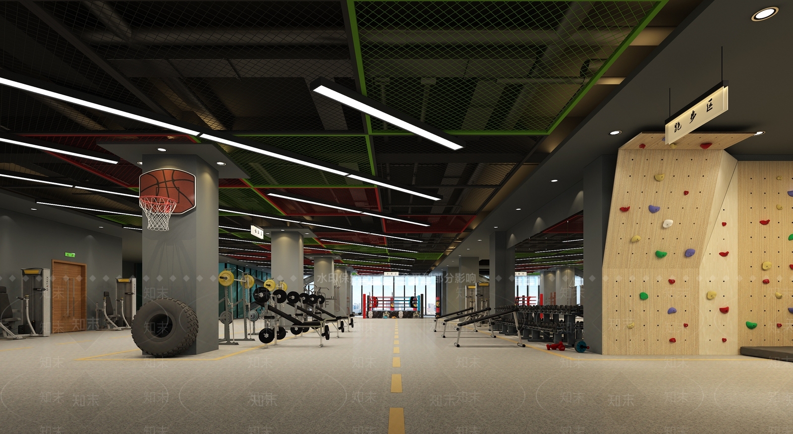 工业风健身中心3D模型下载【ID:385354857】