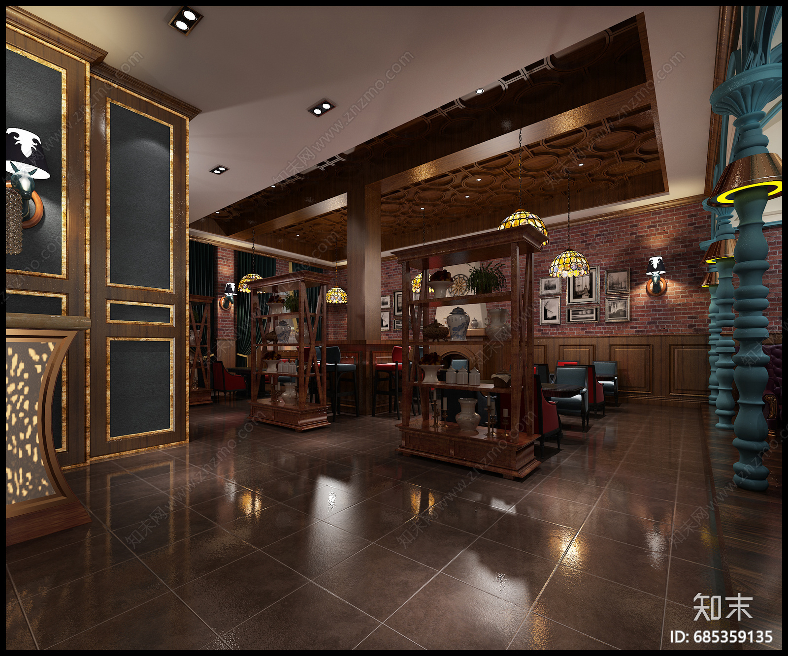 欧式茶餐厅cad施工图下载【ID:685359135】
