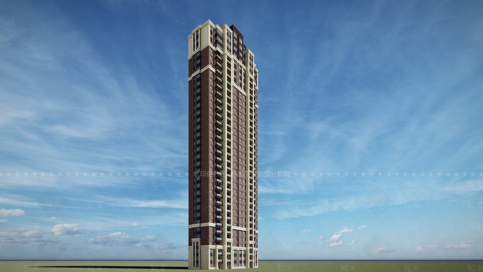 现代高层住宅SU模型下载【ID:285365751】