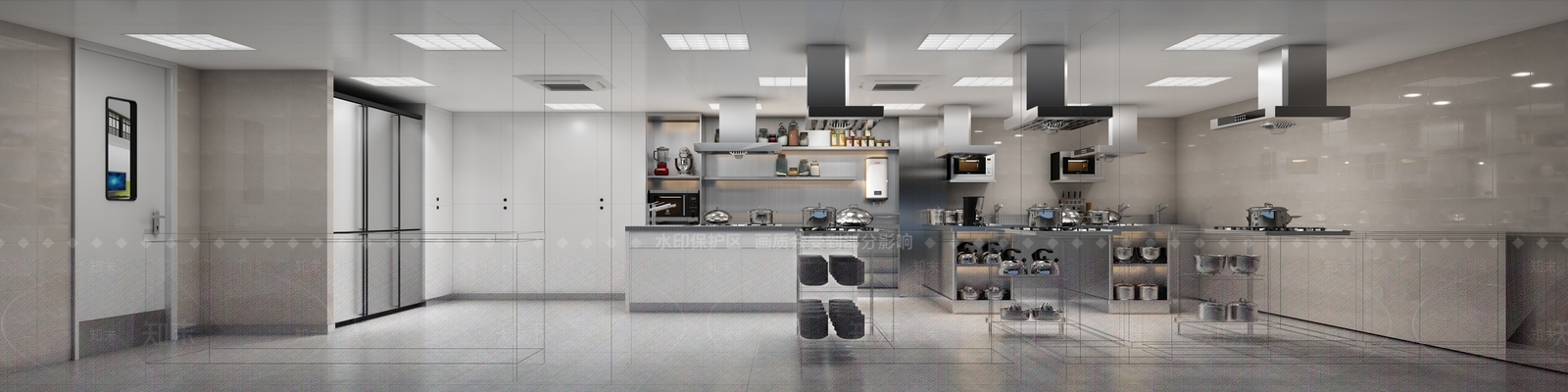 现代酒店后厨3D模型下载【ID:785367771】