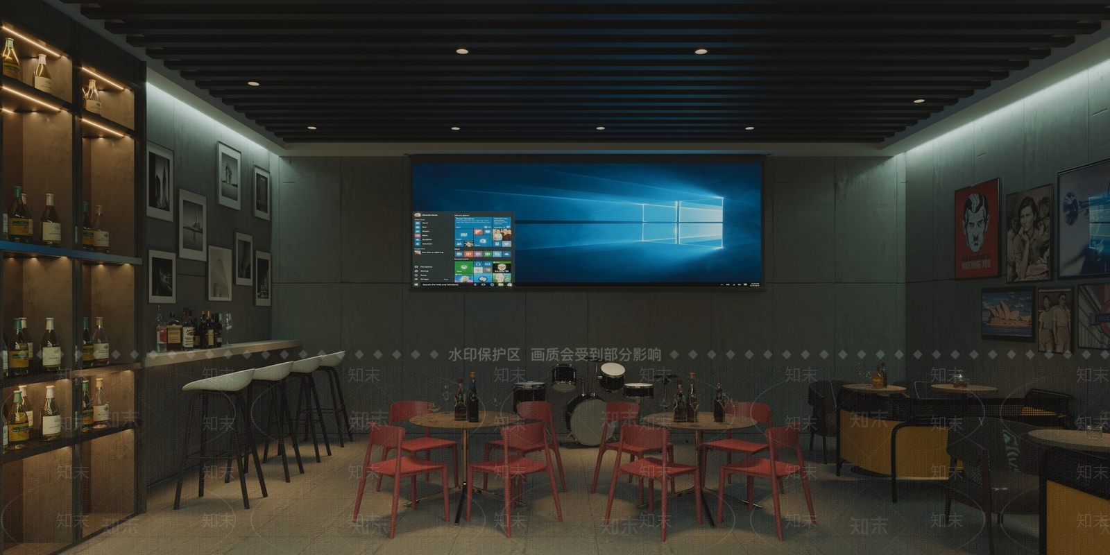 现代酒吧3D模型下载【ID:485379485】