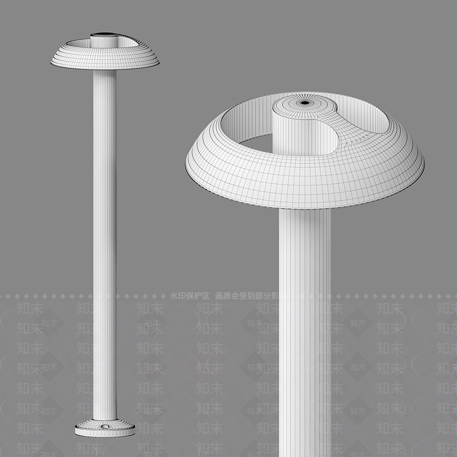 现代金属户外灯3D模型下载【ID:485380306】
