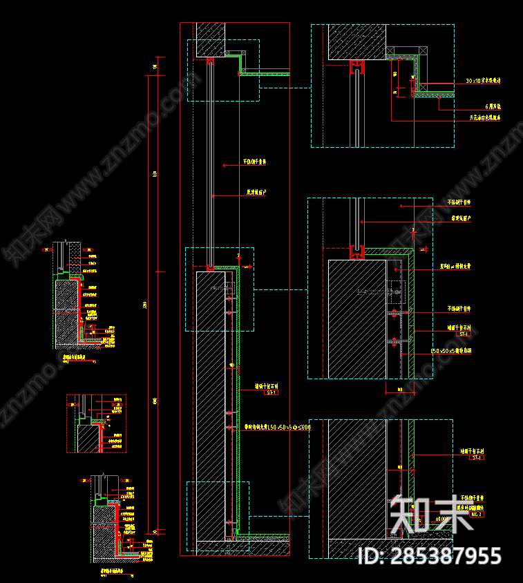 房间窗台墙身墙角剖面构造施工图下载【ID:285387955】