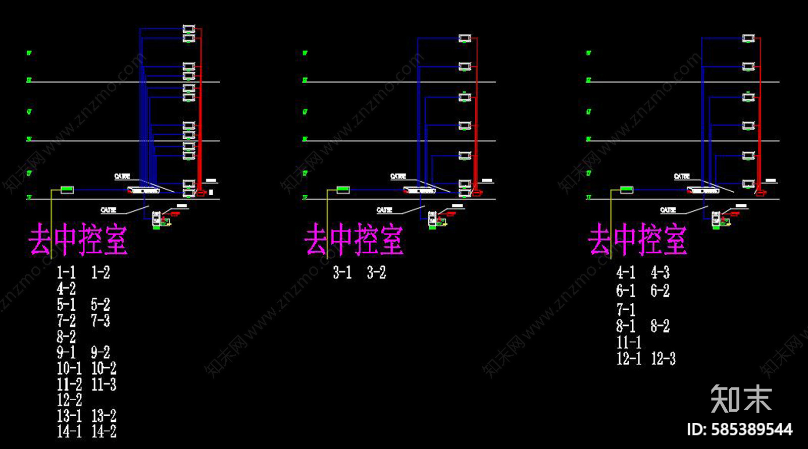 某小区数字对讲系统CAD图纸施工图下载【ID:585389544】