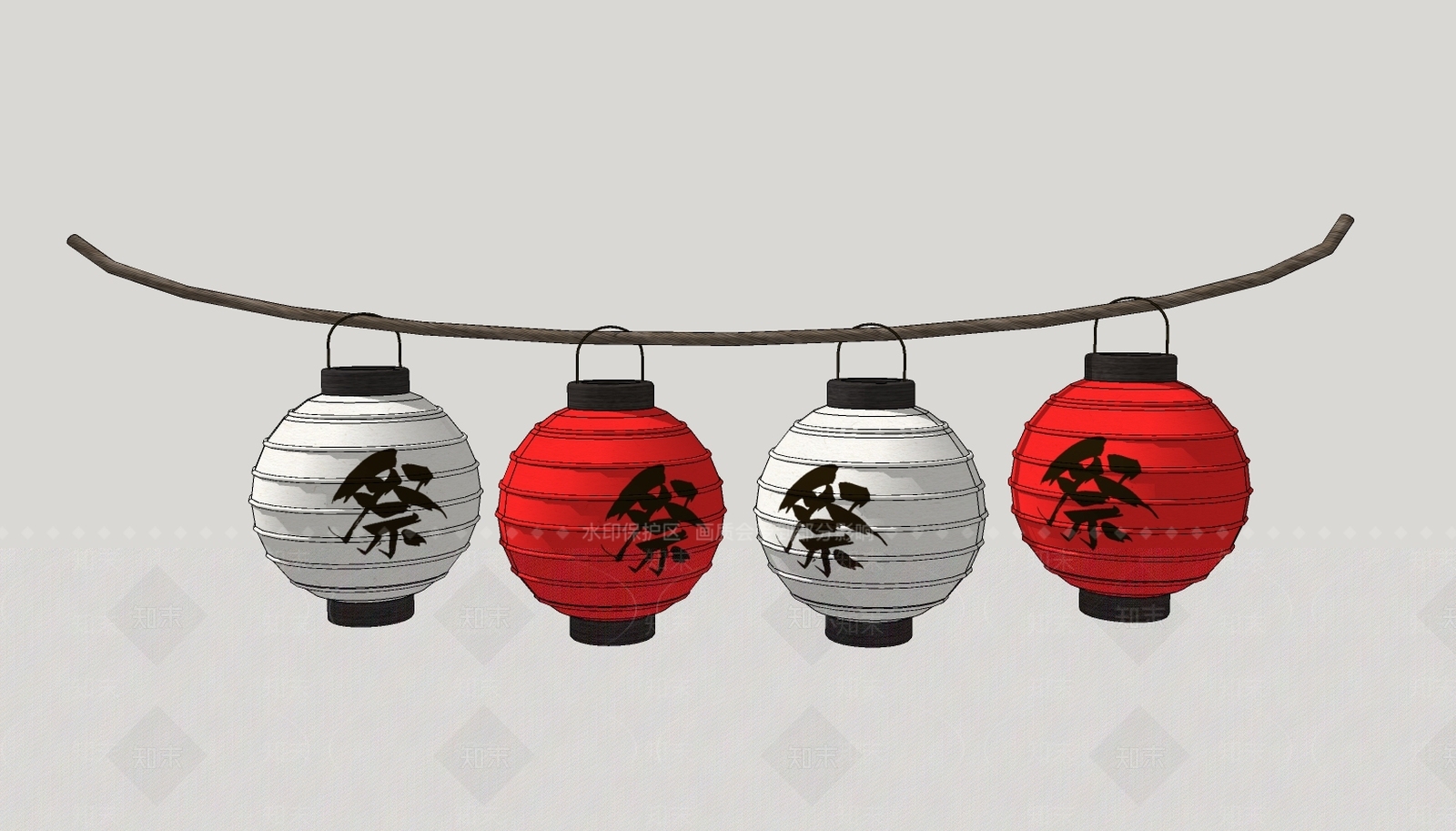 日式灯笼SU模型下载【ID:785502927】