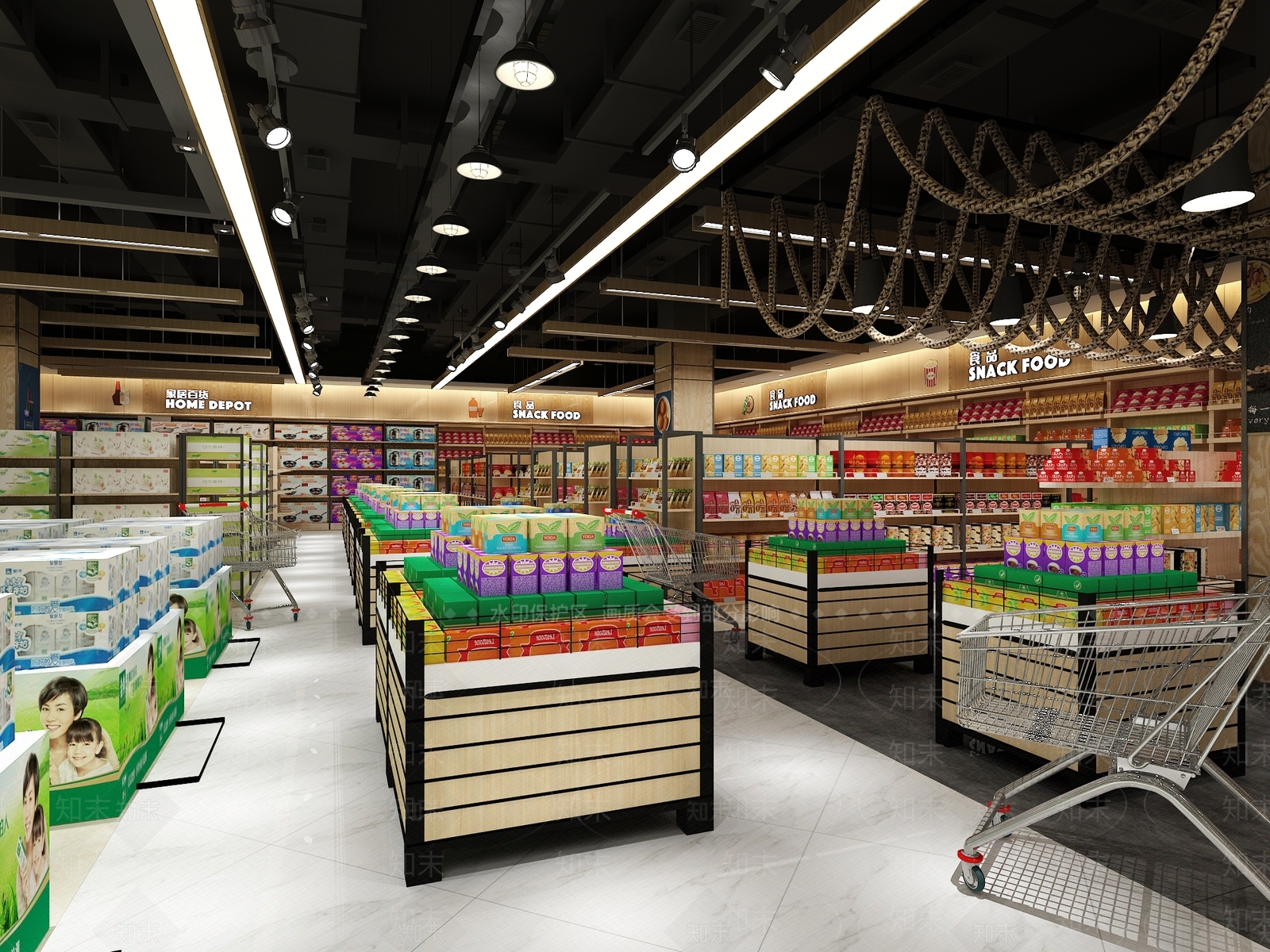现代超市3D模型下载【ID:585395302】