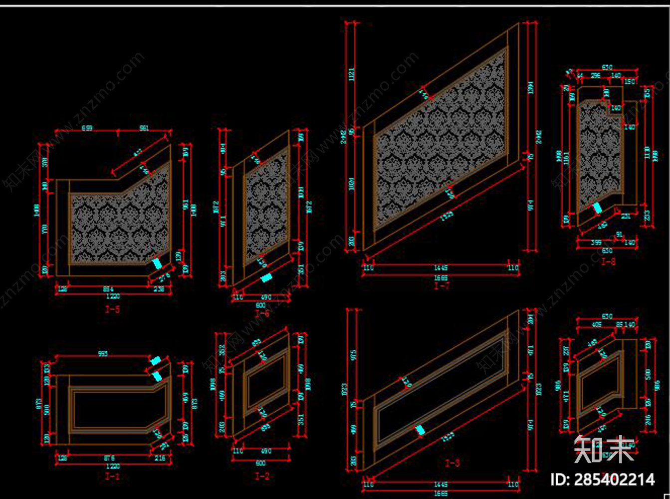 楼梯间护墙板CAD图库施工图下载【ID:285402214】
