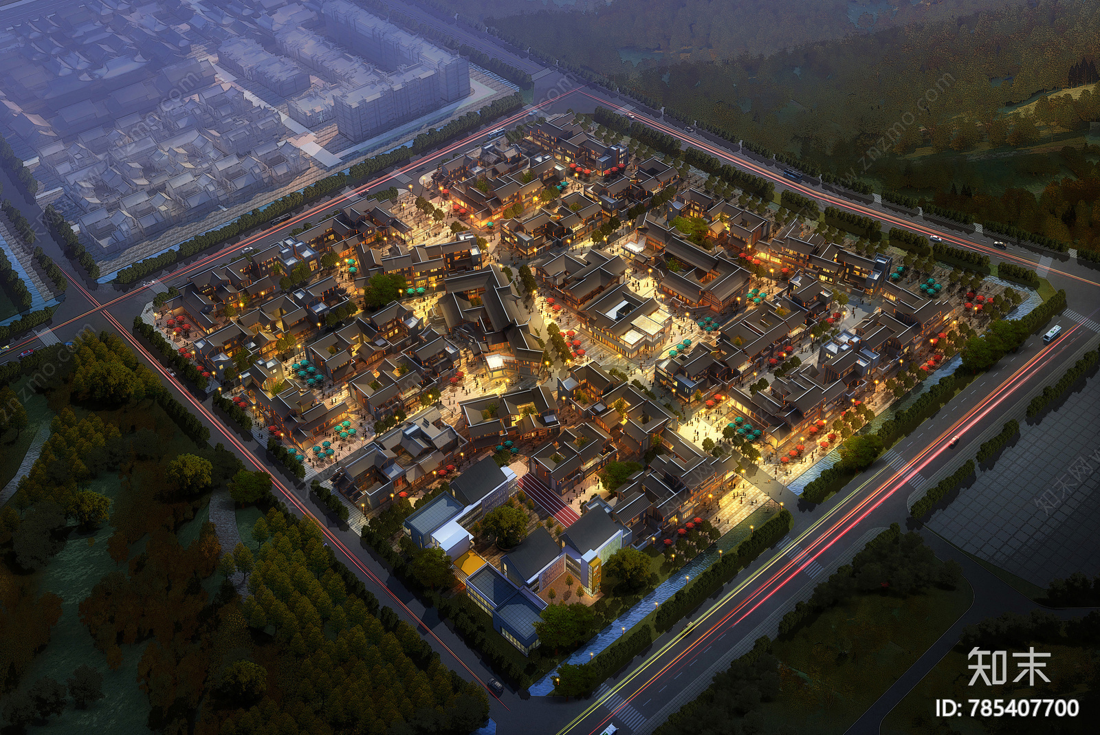 中式古建商业街CADcad施工图下载【ID:785407700】