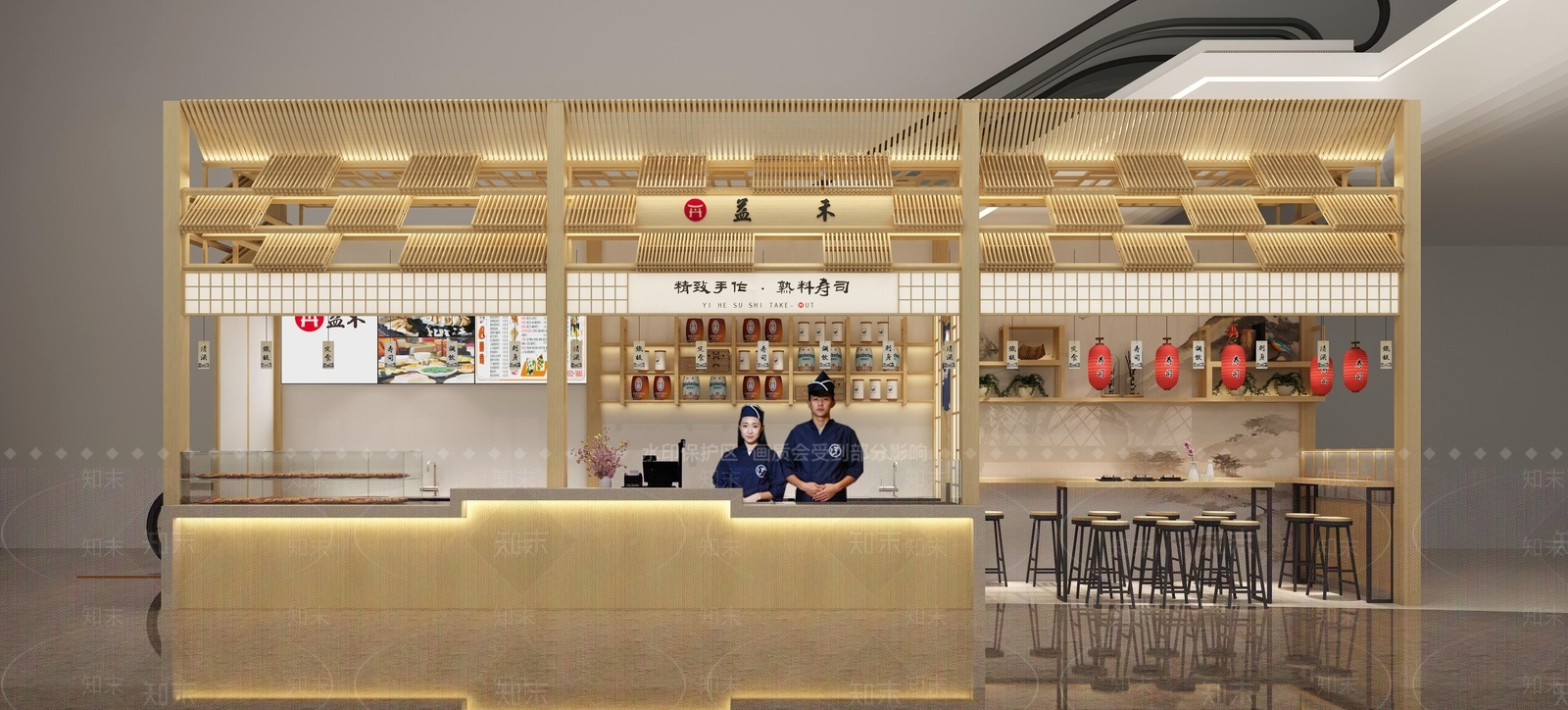 日式寿司店3D模型下载【ID:385425048】