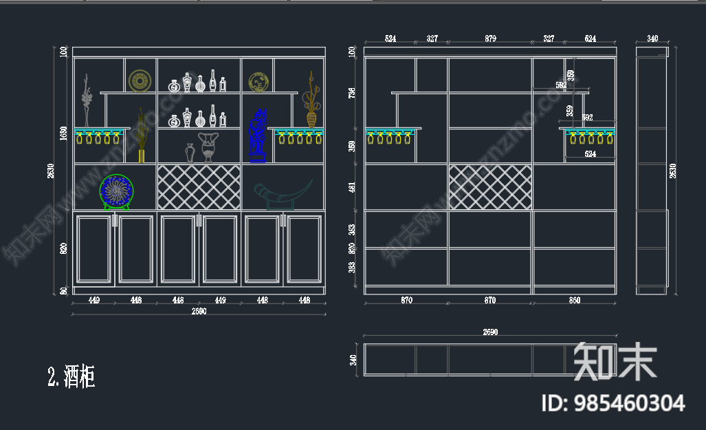 现代家具cad施工图下载【ID:985460304】