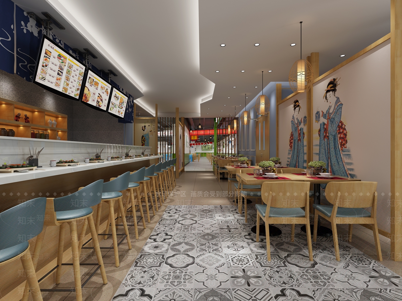 日式寿司店3D模型下载【ID:385462065】