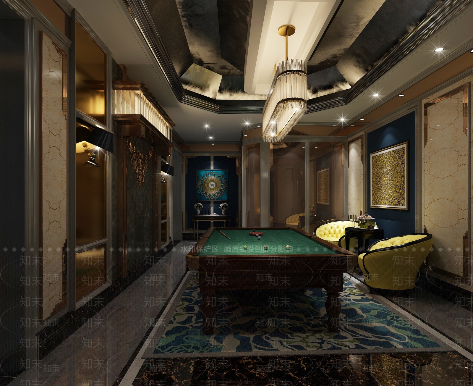 简欧台球桌3D模型下载【ID:785628039】
