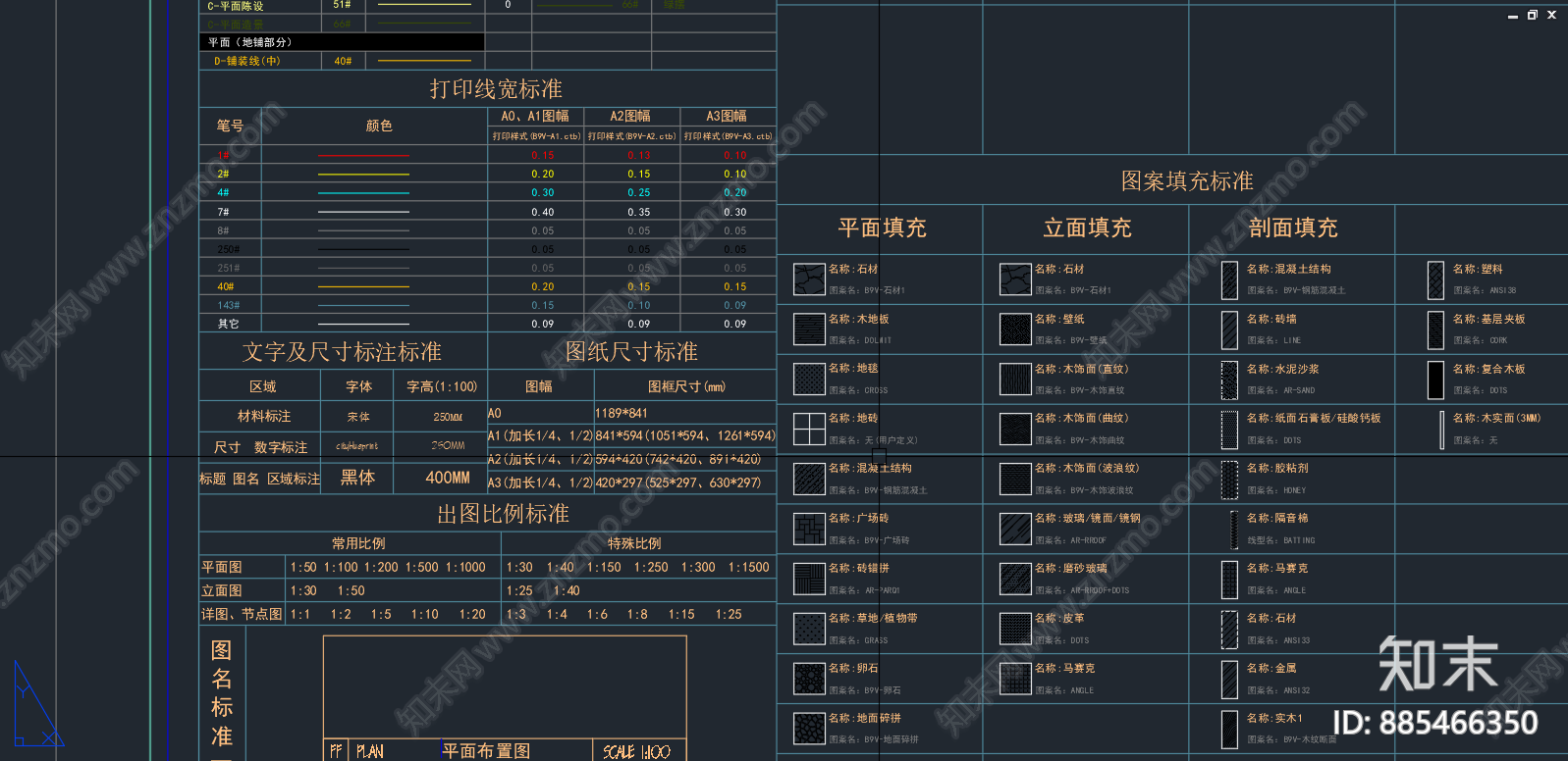 CAD规范模板施工图下载【ID:885466350】