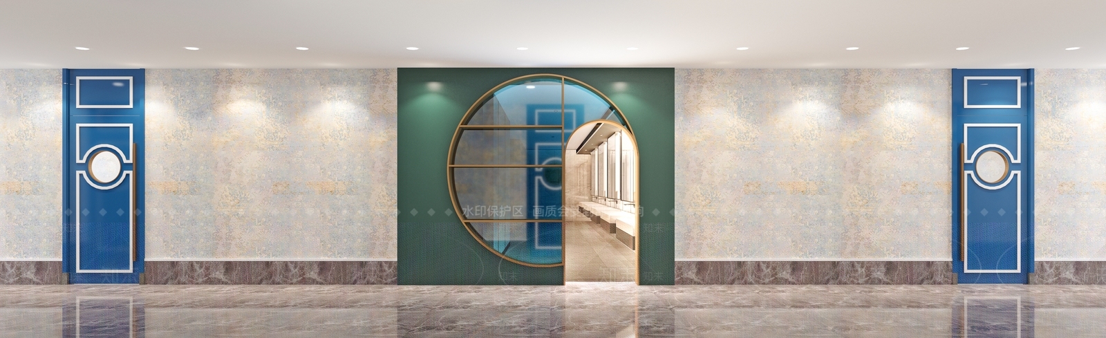 现代浴足会所走廊3D模型下载【ID:785478137】