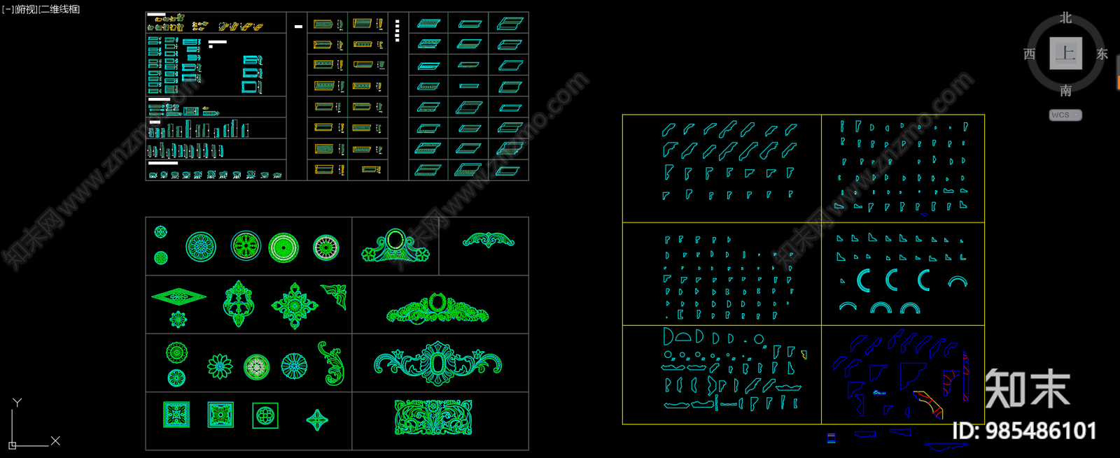 线条角花木线条施工图下载【ID:985486101】