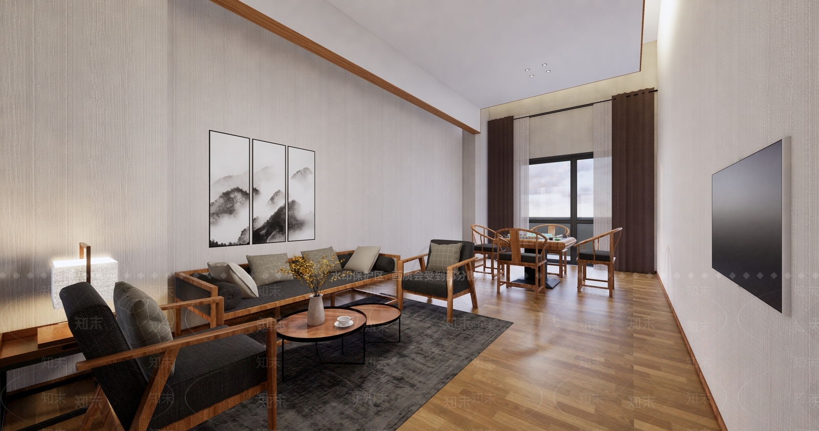 新中式棋牌室SU模型下载【ID:985979349】