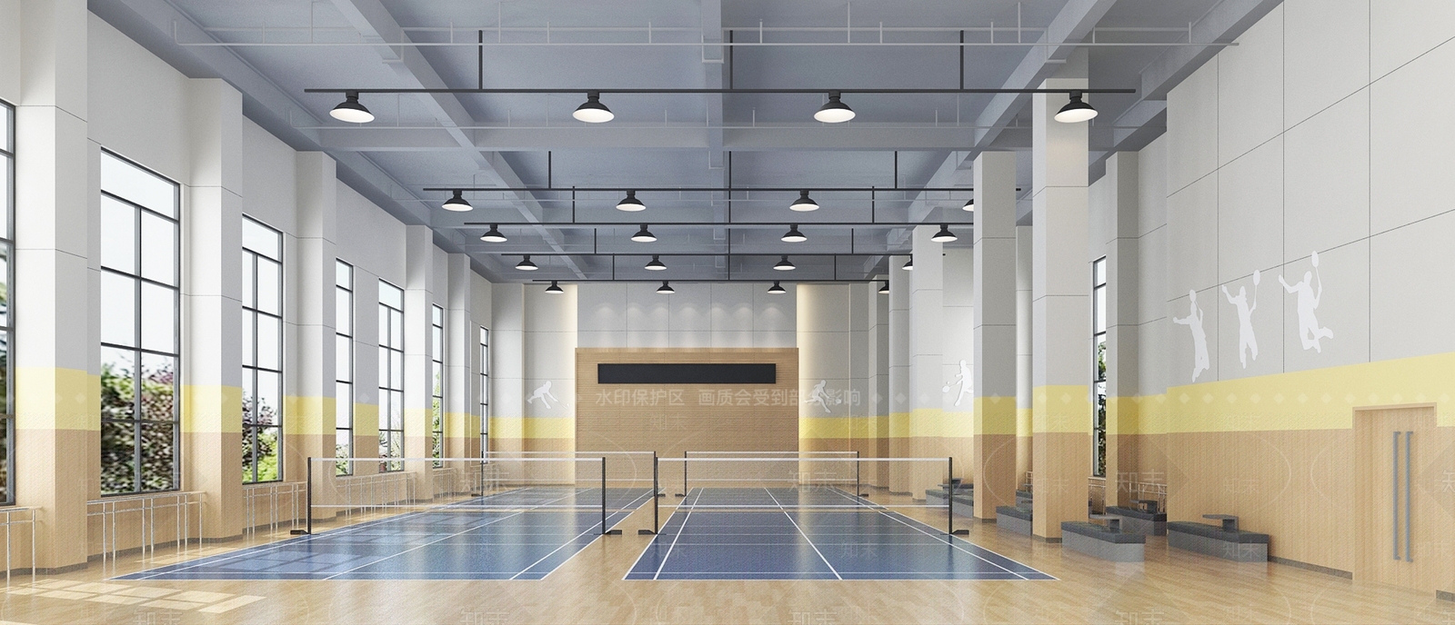 现代羽毛球馆3D模型下载【ID:285488697】