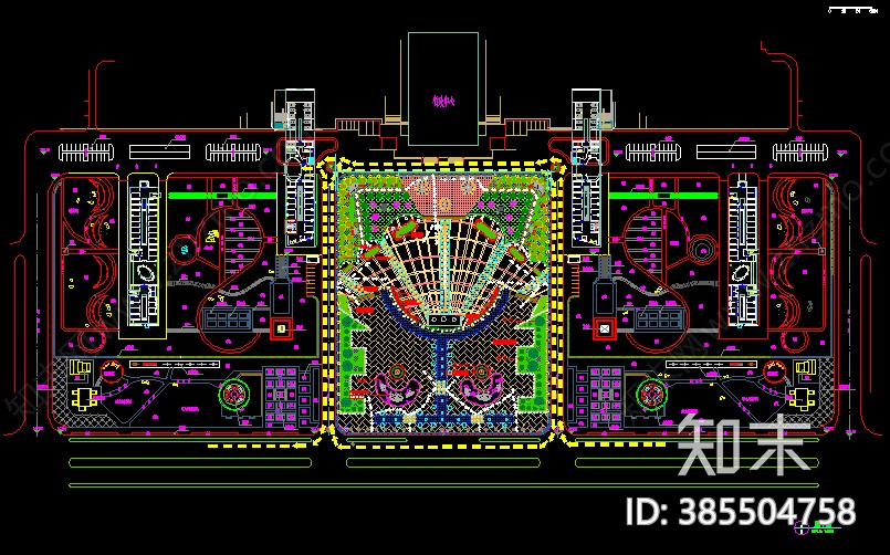 广场广场景观绿化设计CAD平面图33套cad施工图下载【ID:385504758】