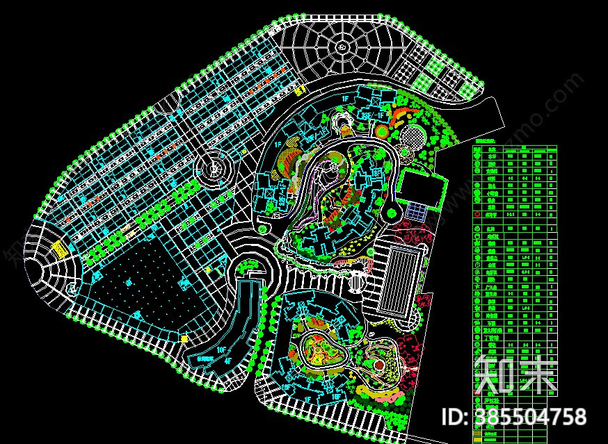广场广场景观绿化设计CAD平面图33套cad施工图下载【ID:385504758】