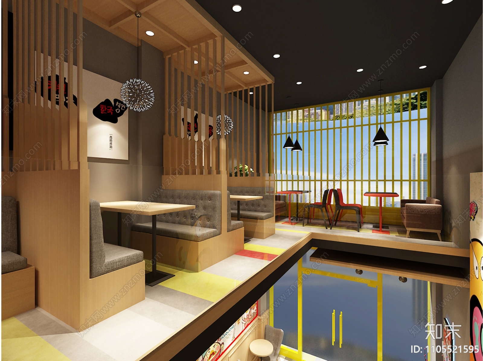 现代炸鸡店3D模型下载【ID:1105521595】