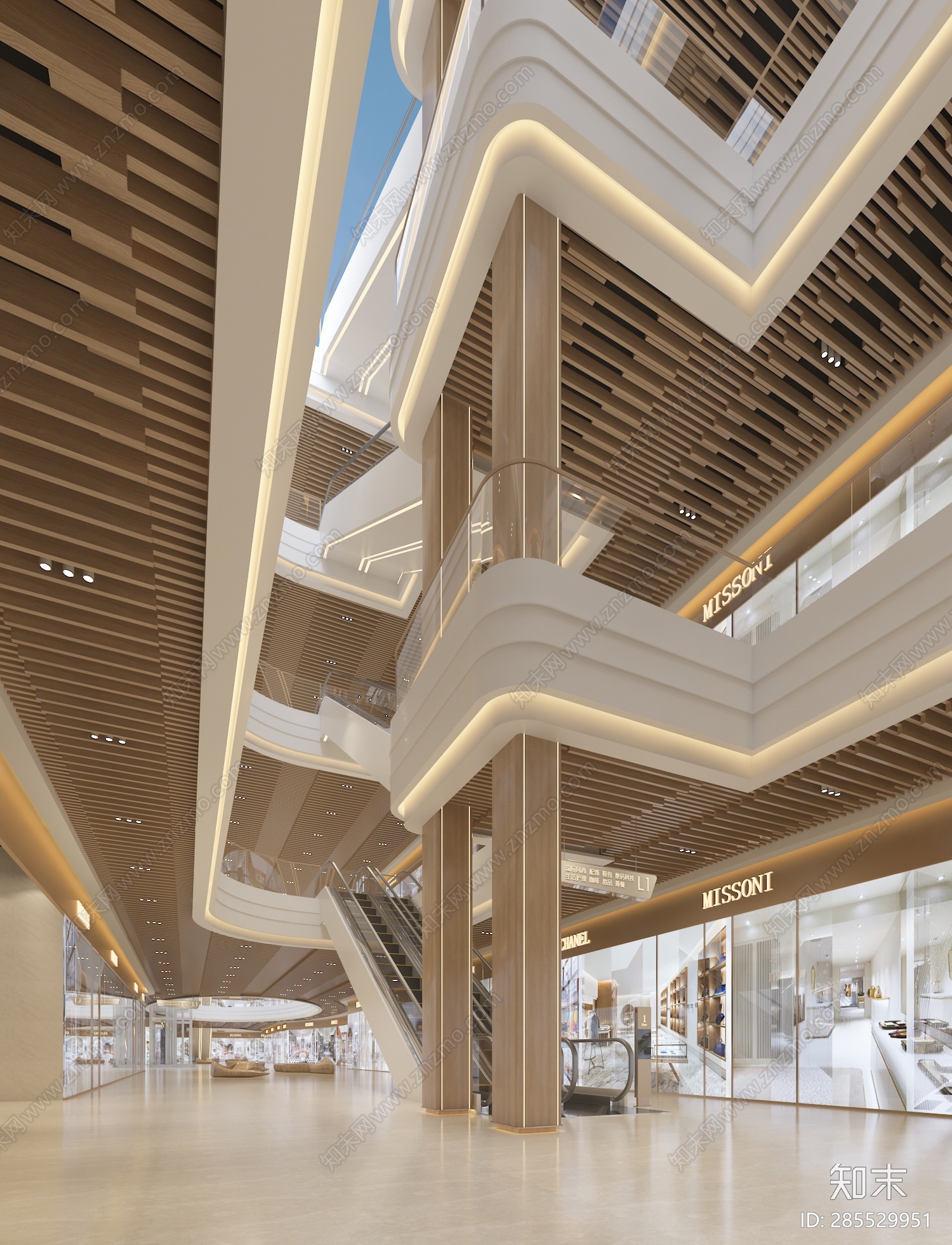 现代商场3d模型下载【id:285529951】