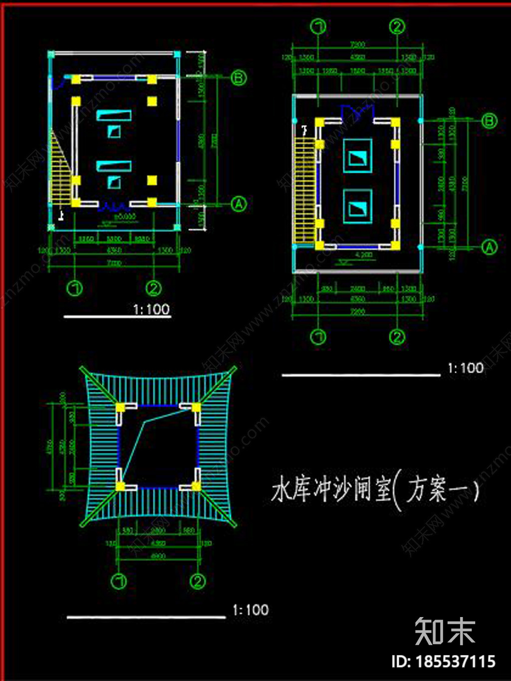 仿清式古建景观亭CAD图纸施工图下载【ID:185537115】