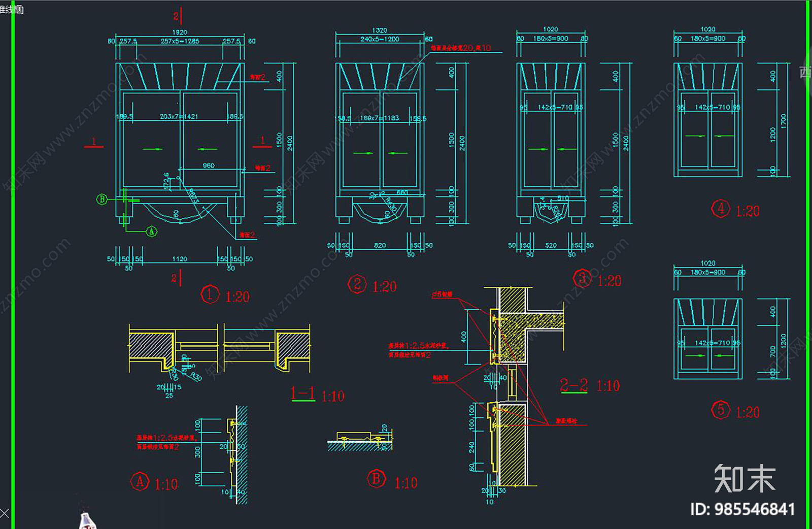 两层别墅建筑设计cad施工图下载【ID:985546841】