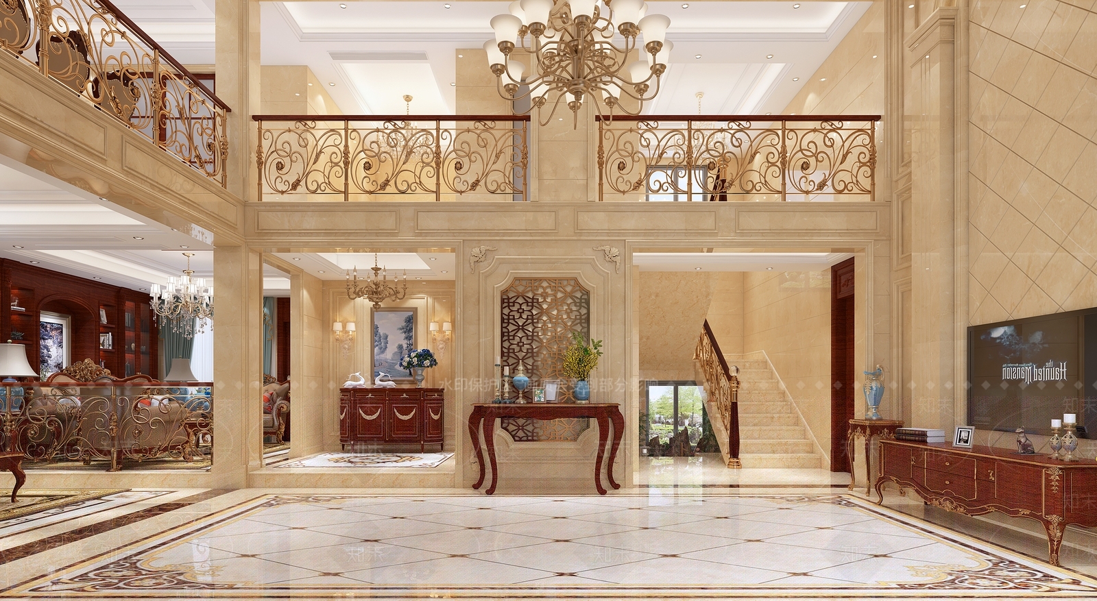 欧式古典客餐厅3D模型下载【ID:785556873】