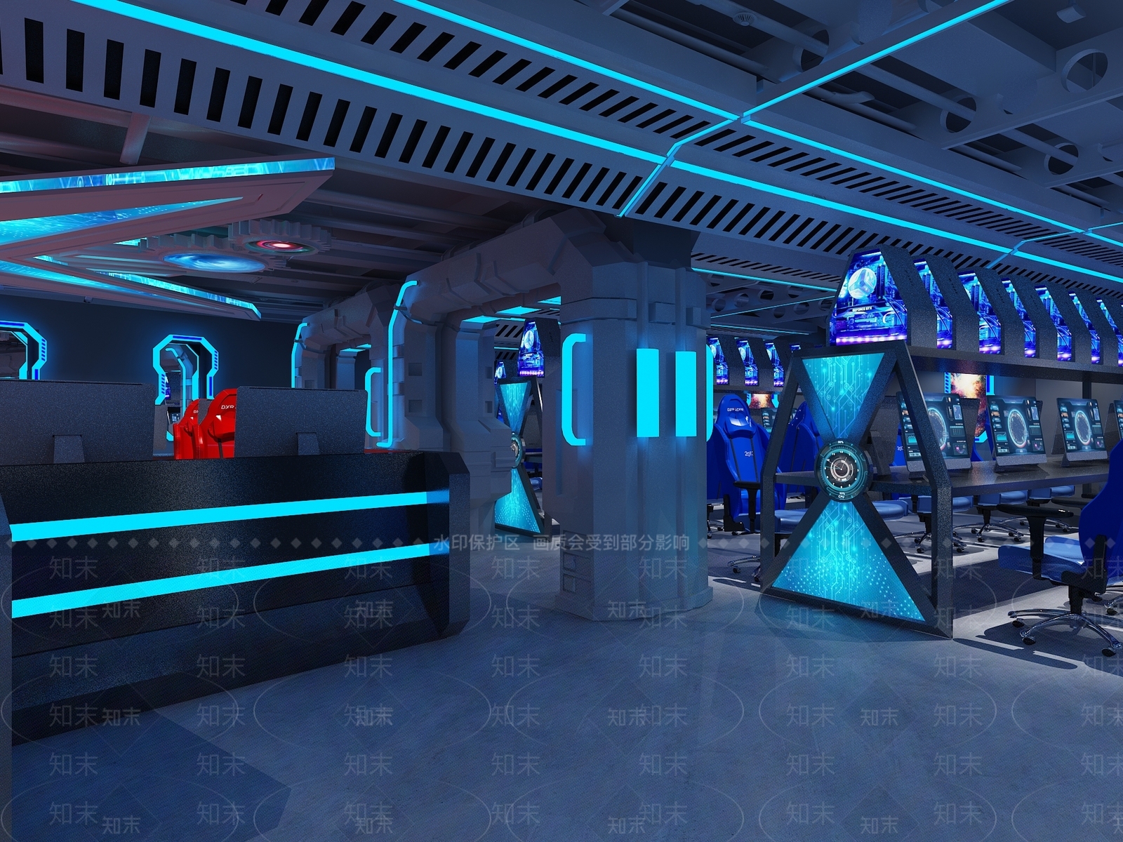 现代网吧网咖3D模型下载【ID:985572207】