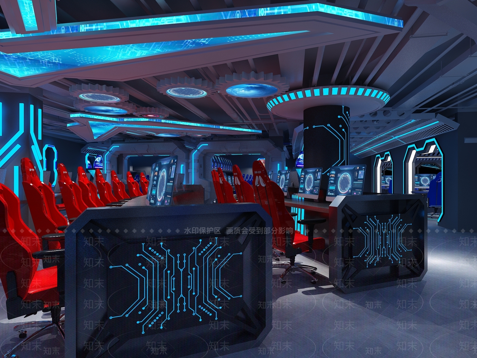 现代网吧网咖3D模型下载【ID:985572207】