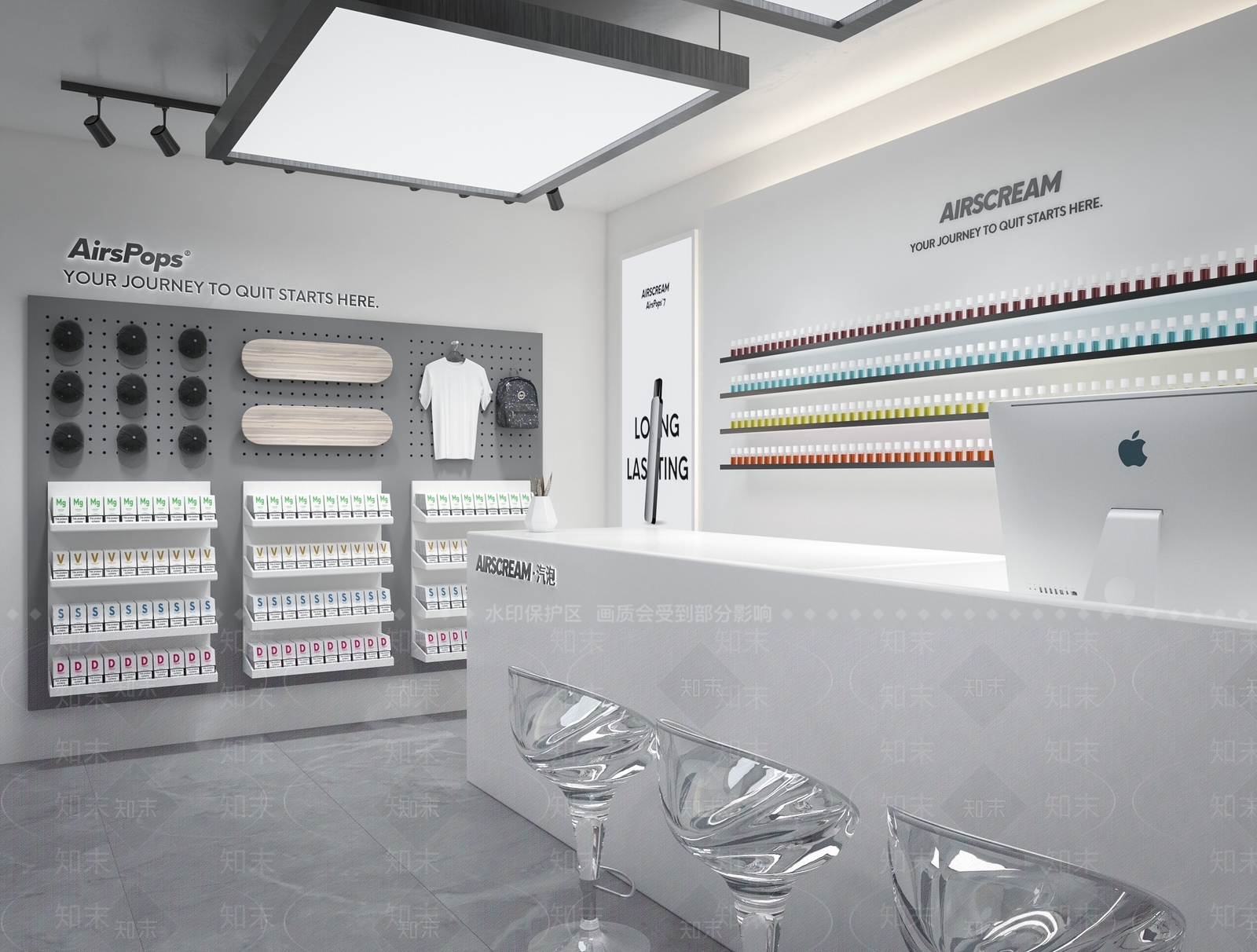 现代电子烟实体店3d模型下载【id:685583009】