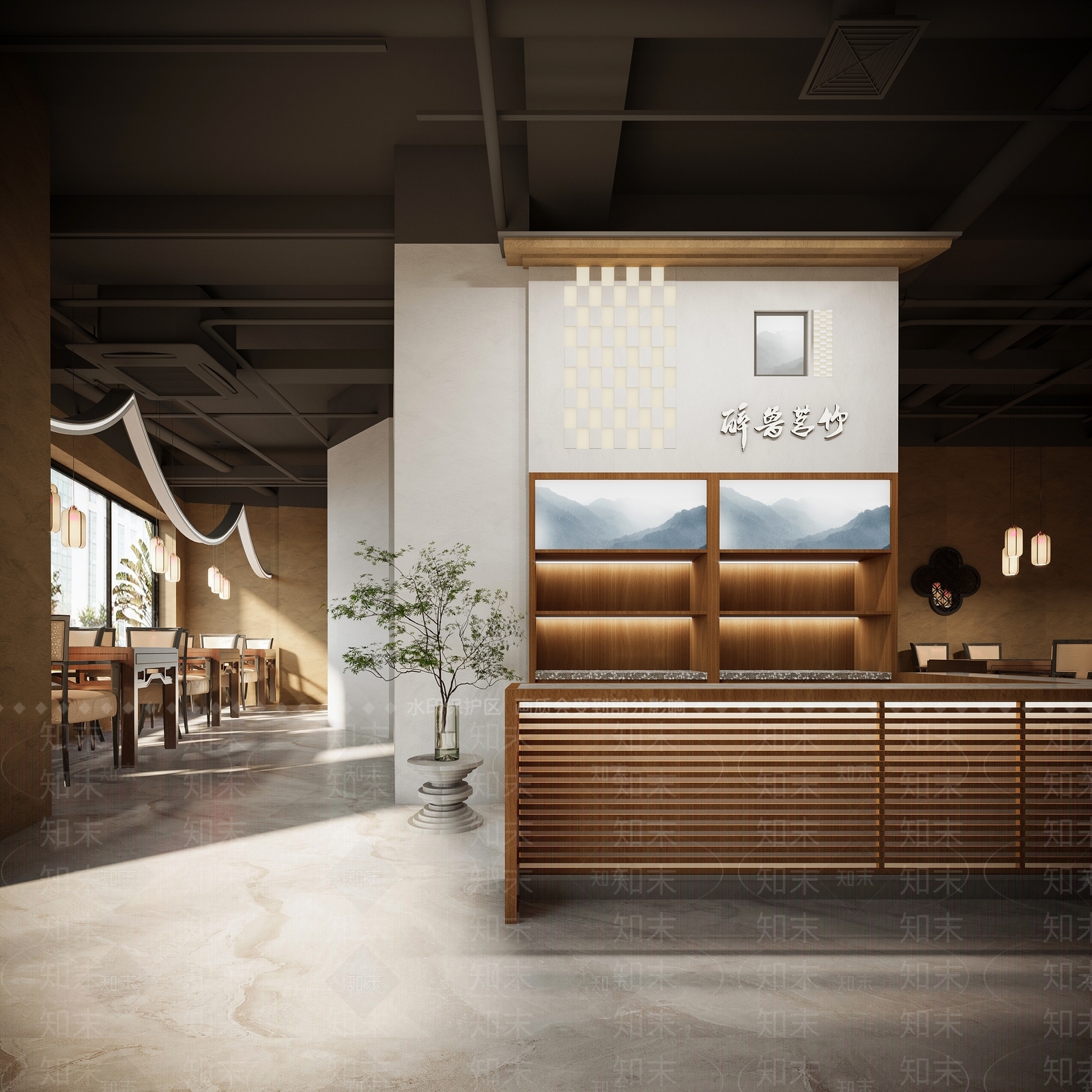 新中式火锅店3D模型下载【ID:385588272】