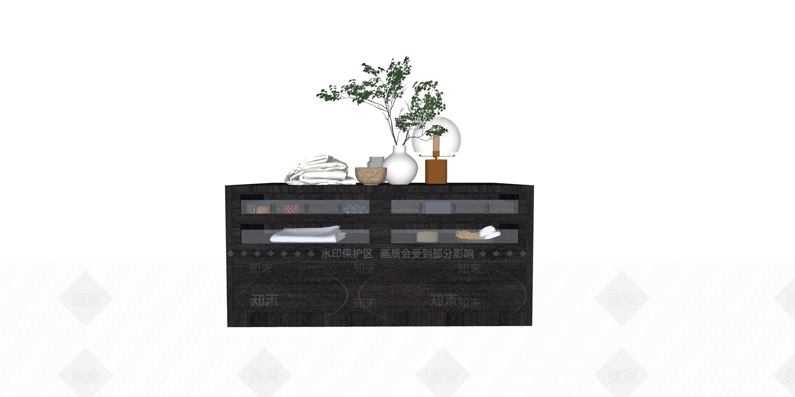 现代衣帽展柜SU模型下载【ID:385600309】