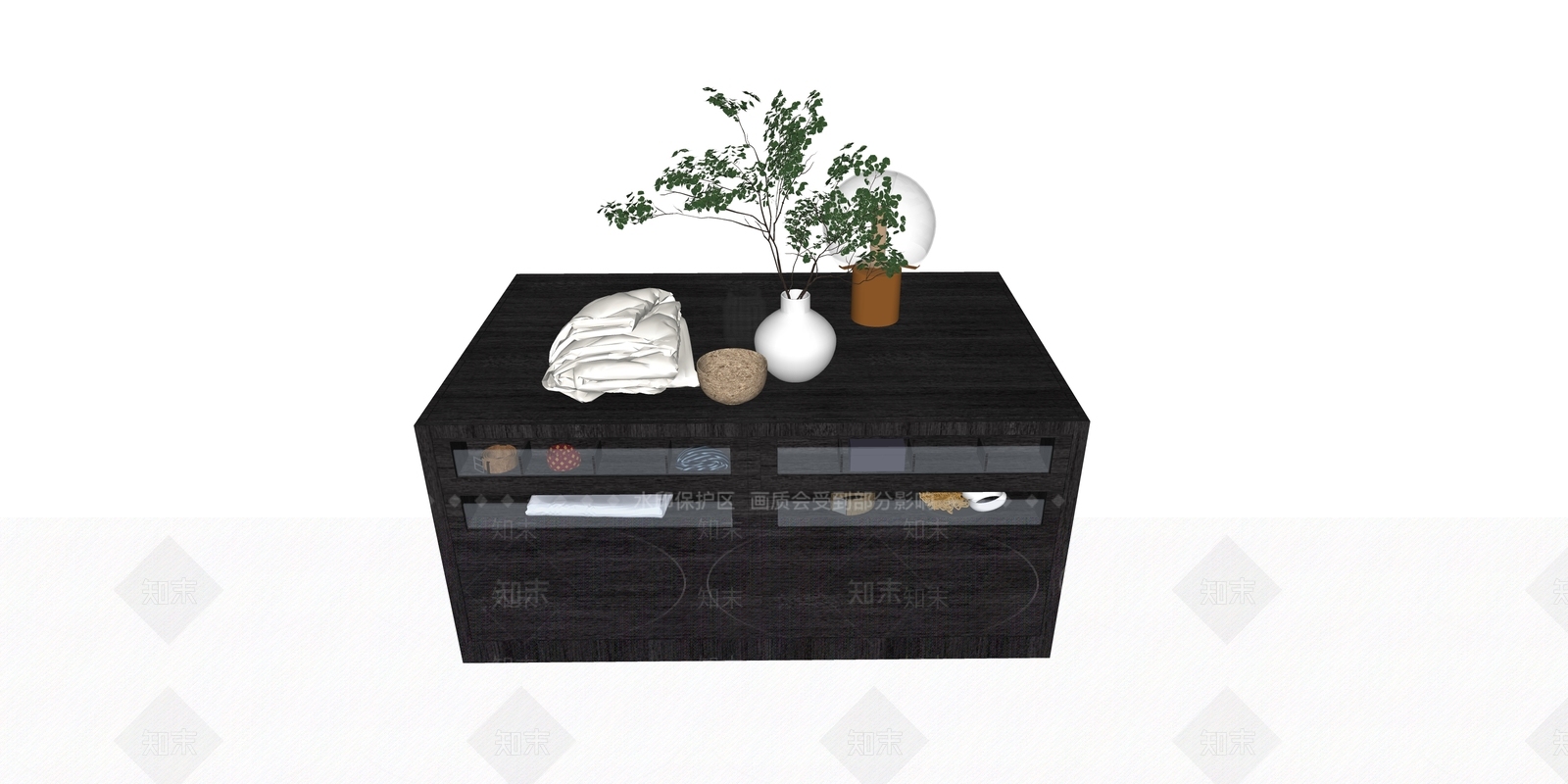 现代衣帽展柜SU模型下载【ID:385600309】