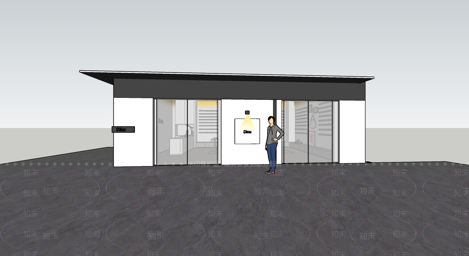 现代轻奢首饰店SU模型下载【ID:185606435】