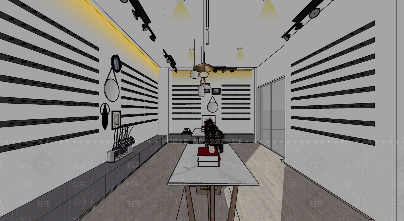 现代轻奢首饰店SU模型下载【ID:185606435】