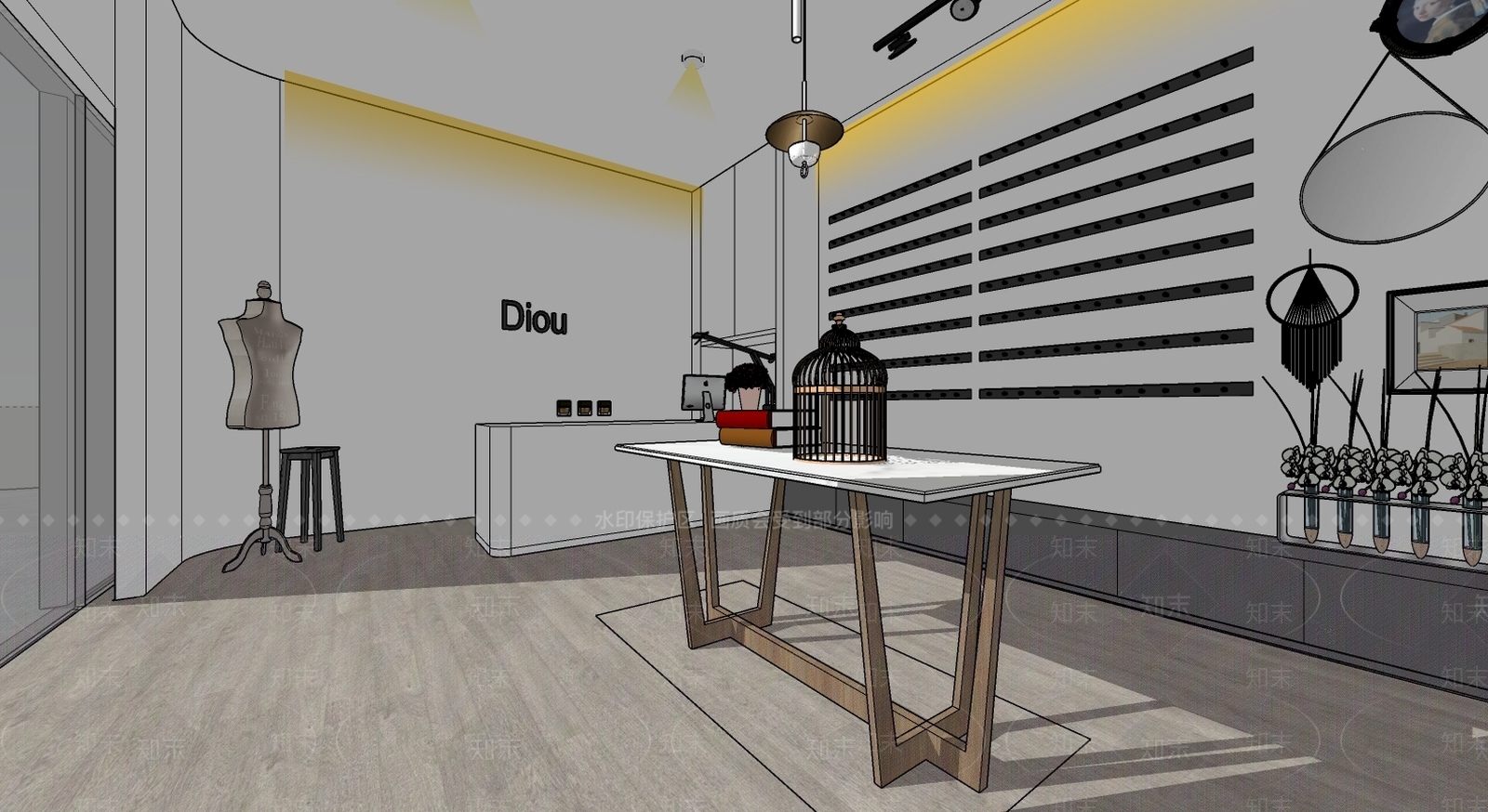 现代轻奢首饰店SU模型下载【ID:185606435】