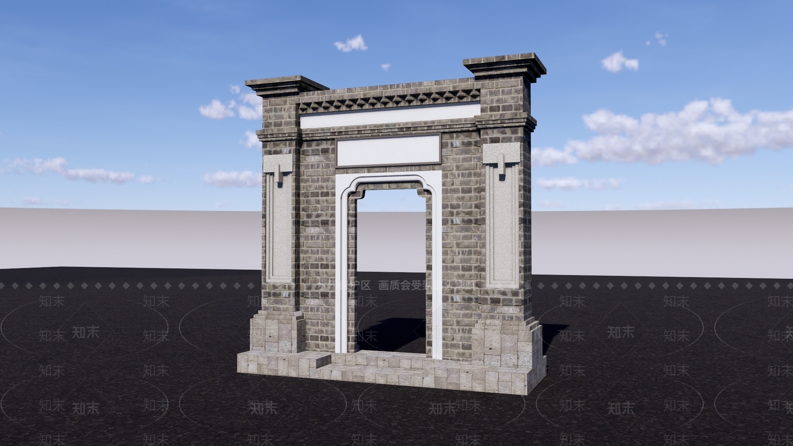 现代牌楼SU模型下载【ID:485607513】
