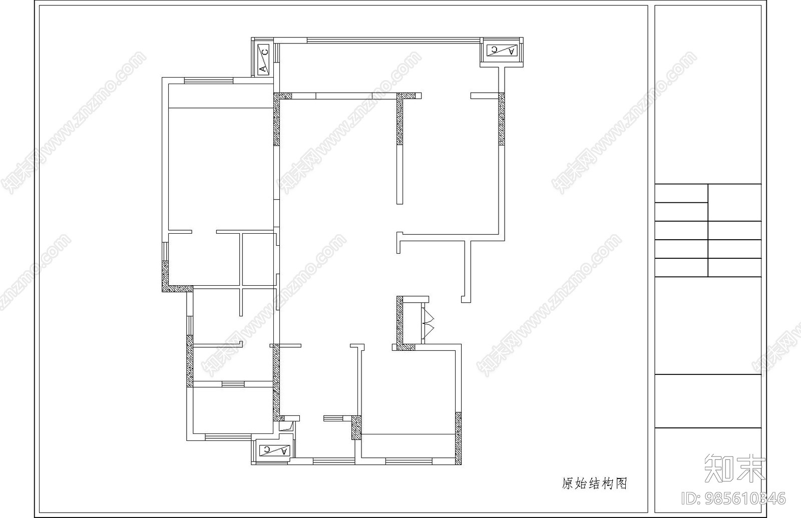 现代风格客餐厅cad施工图下载【ID:985610346】