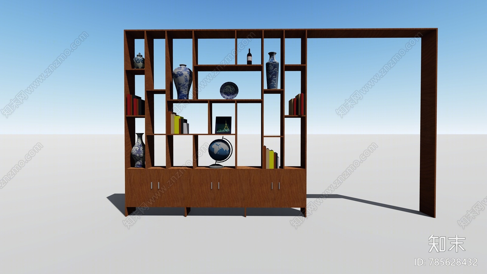 新中式博古架SU模型下载【ID:785628432】