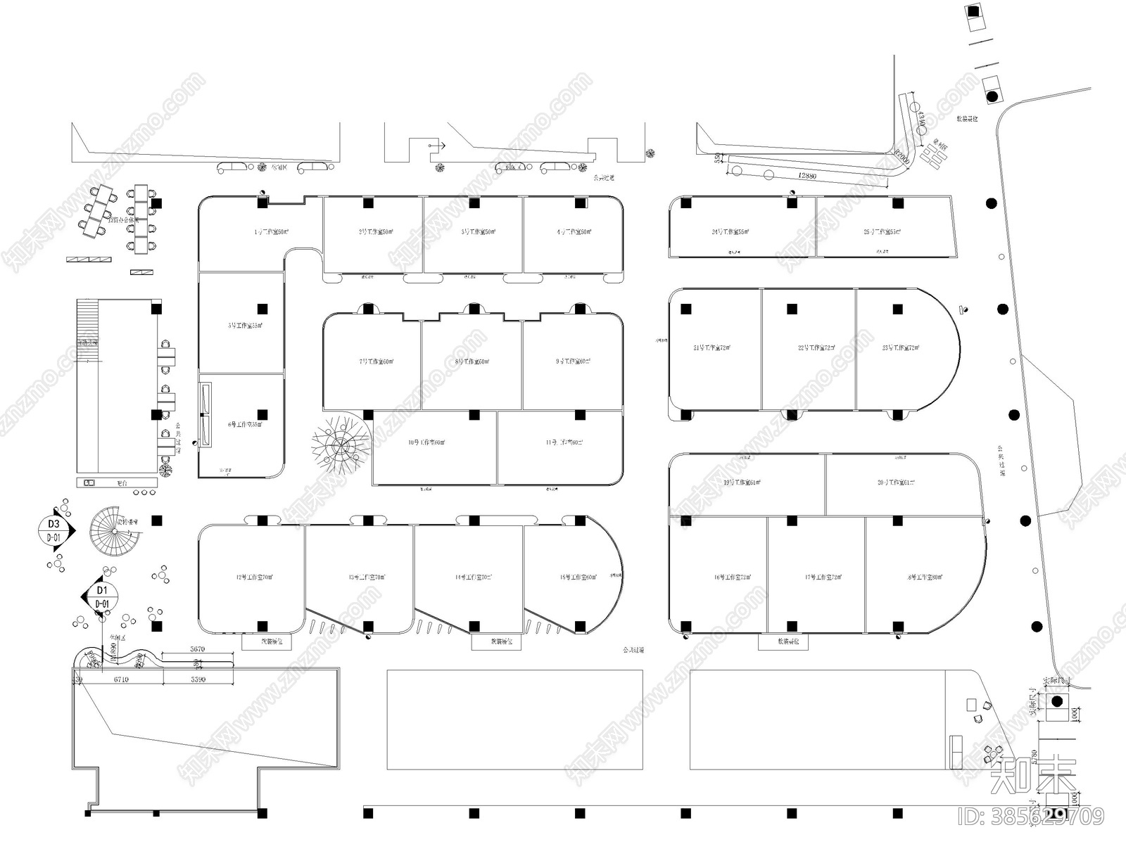 最新展厅南通居然之家丨公共区域施工图3D模型丨471M丨2020cad施工图下载【ID:385629709】