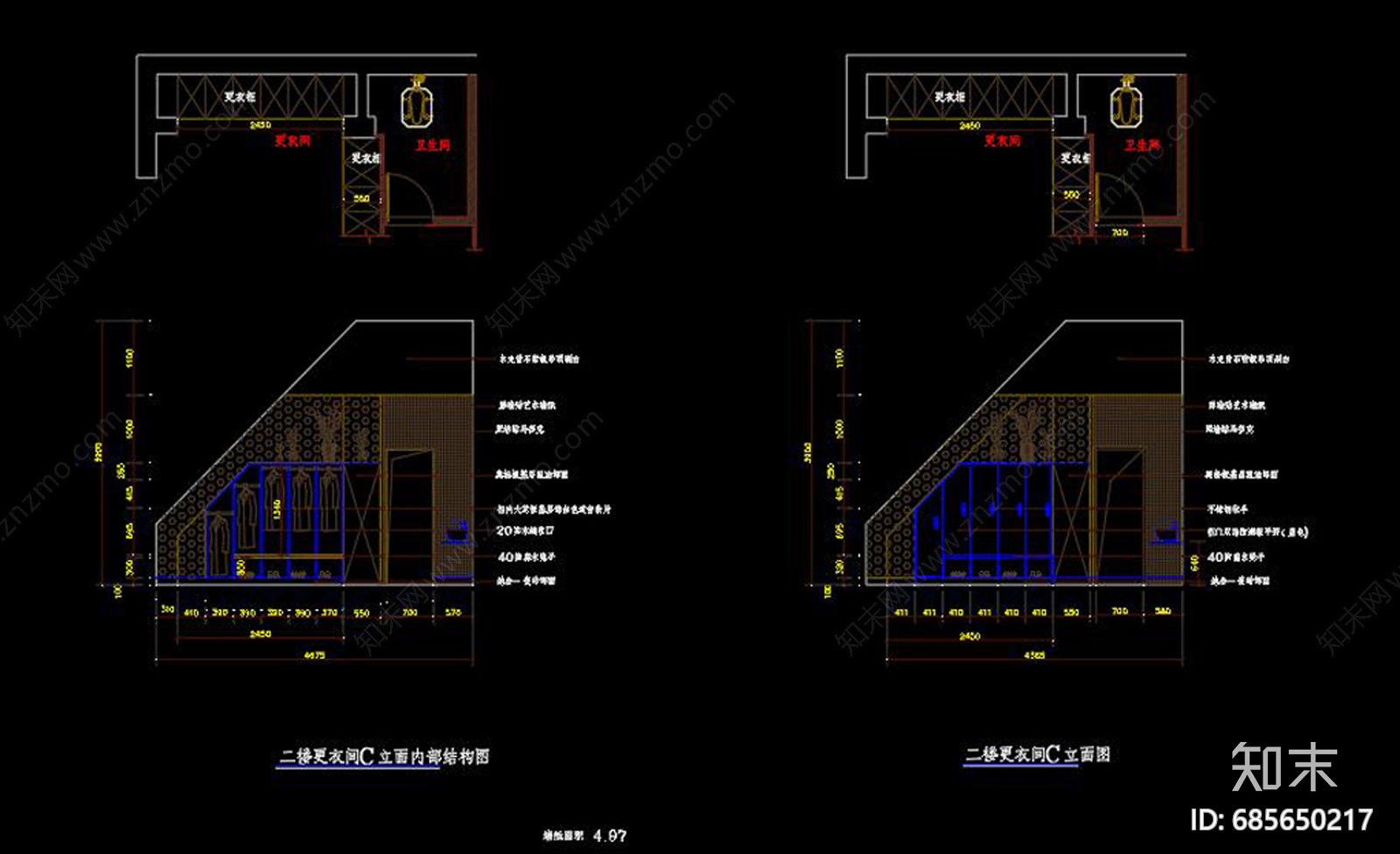 全套瑜伽会所cad施工图下载【ID:685650217】