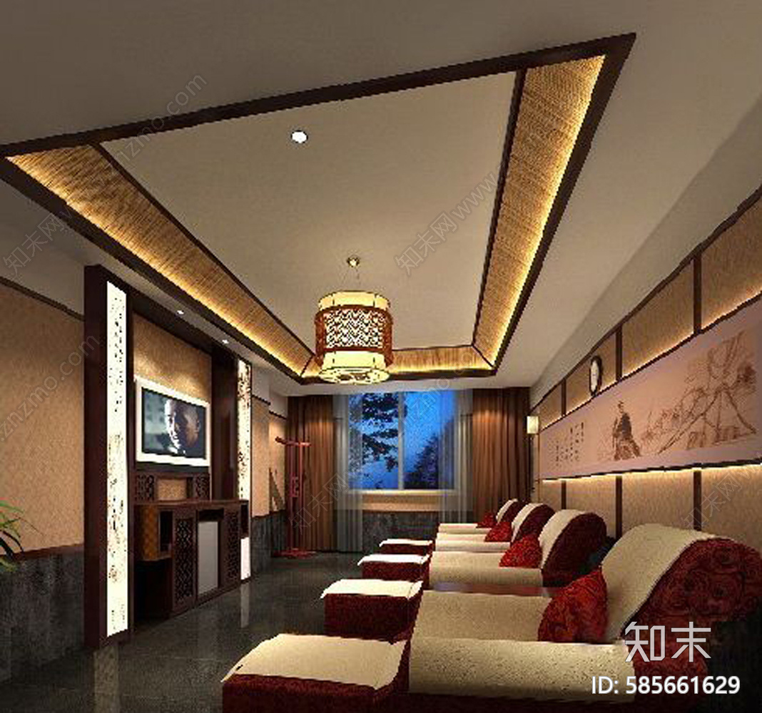 新中式会所CADcad施工图下载【ID:585661629】