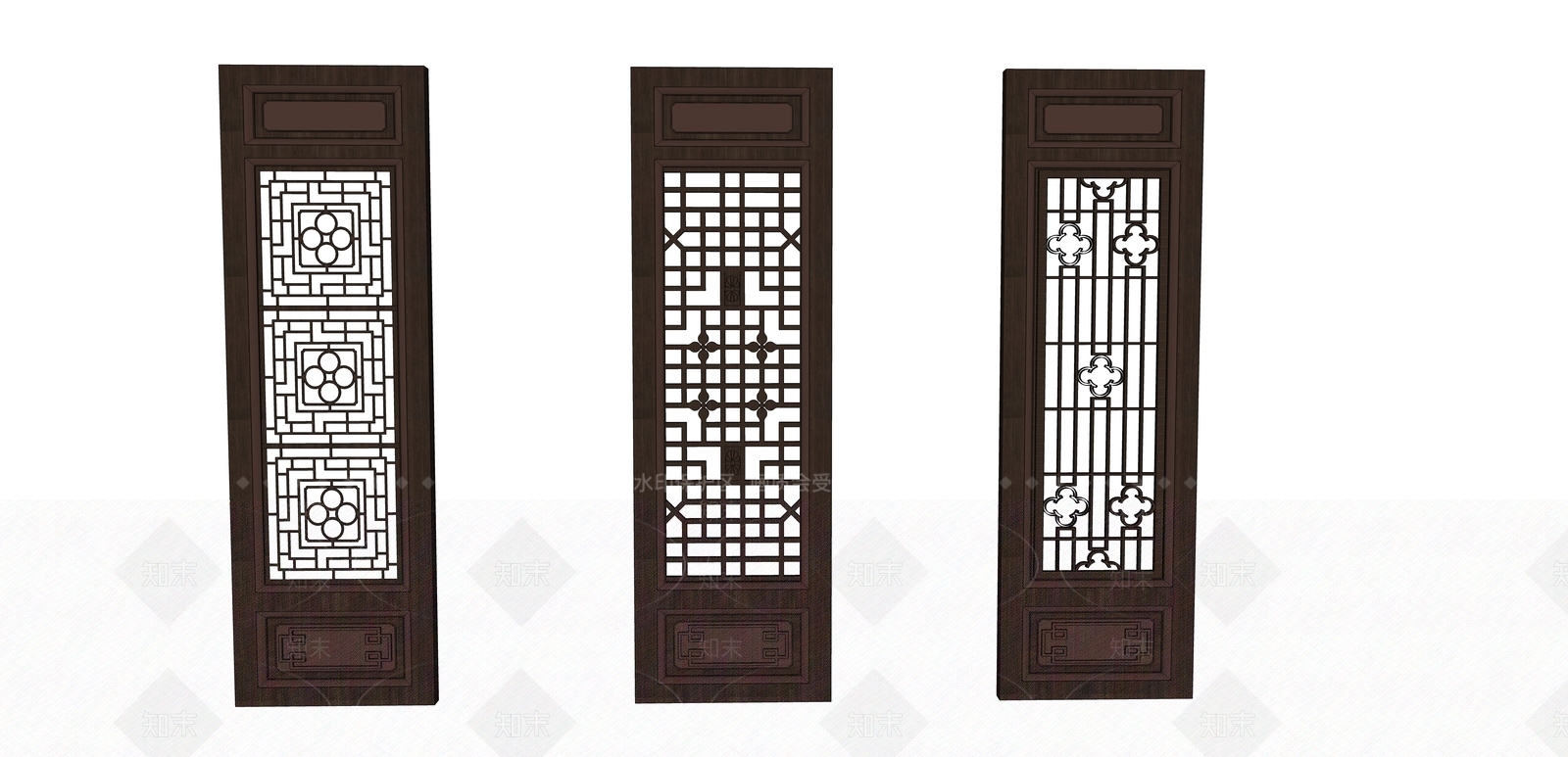 中式窗花SU模型下载【ID:985702074】